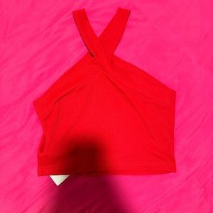 red cross neck tank top